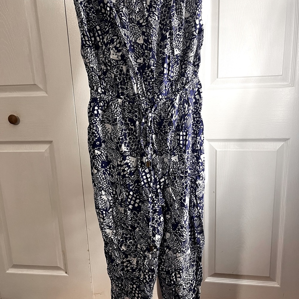 Strapless jumpsuit to the ankle